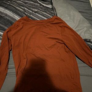 Rust Orange Long Sleeve Top